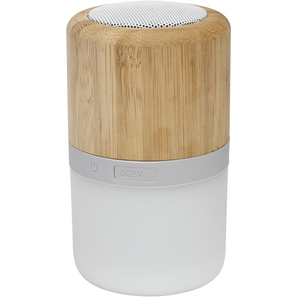 Aurea Bluetooth(r) Lautsprecher aus Bambus mit Licht, natur