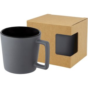 Cali 370 ml Keramiktasse mit matter Oberfläche, schwarz, gra