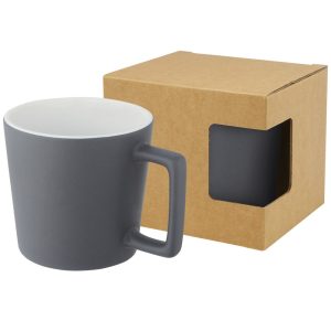 Cali 370 ml Keramiktasse mit matter Oberfläche, weiss, grau