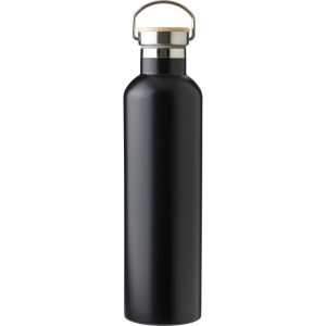 Doppelwandige Flasche aus Edelstahl Damien, Schwarz