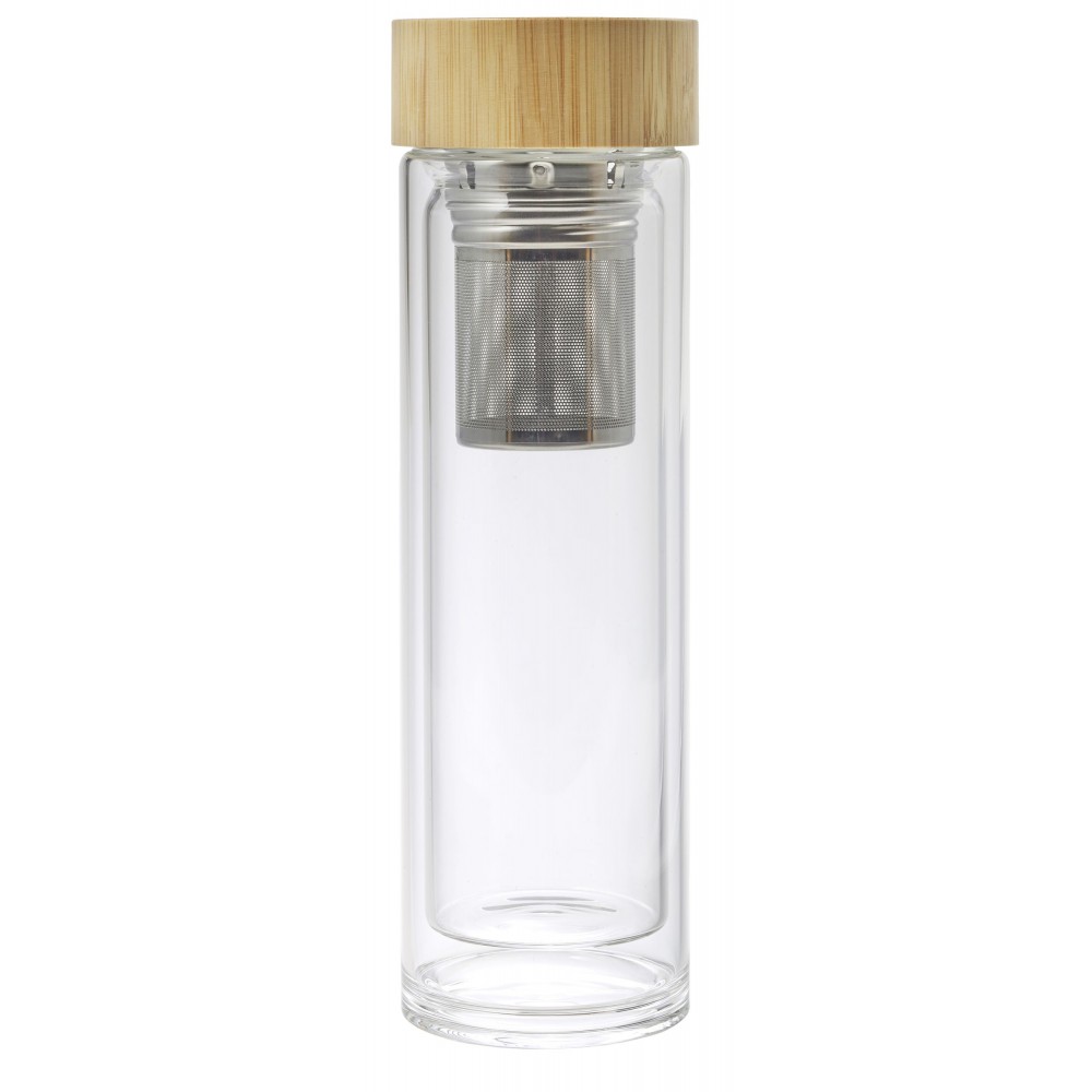 Doppelwandige Glasflasche Vicente, Braun