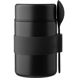 Doppelwandige Lunchbox Niko aus Edelstahl, Schwarz