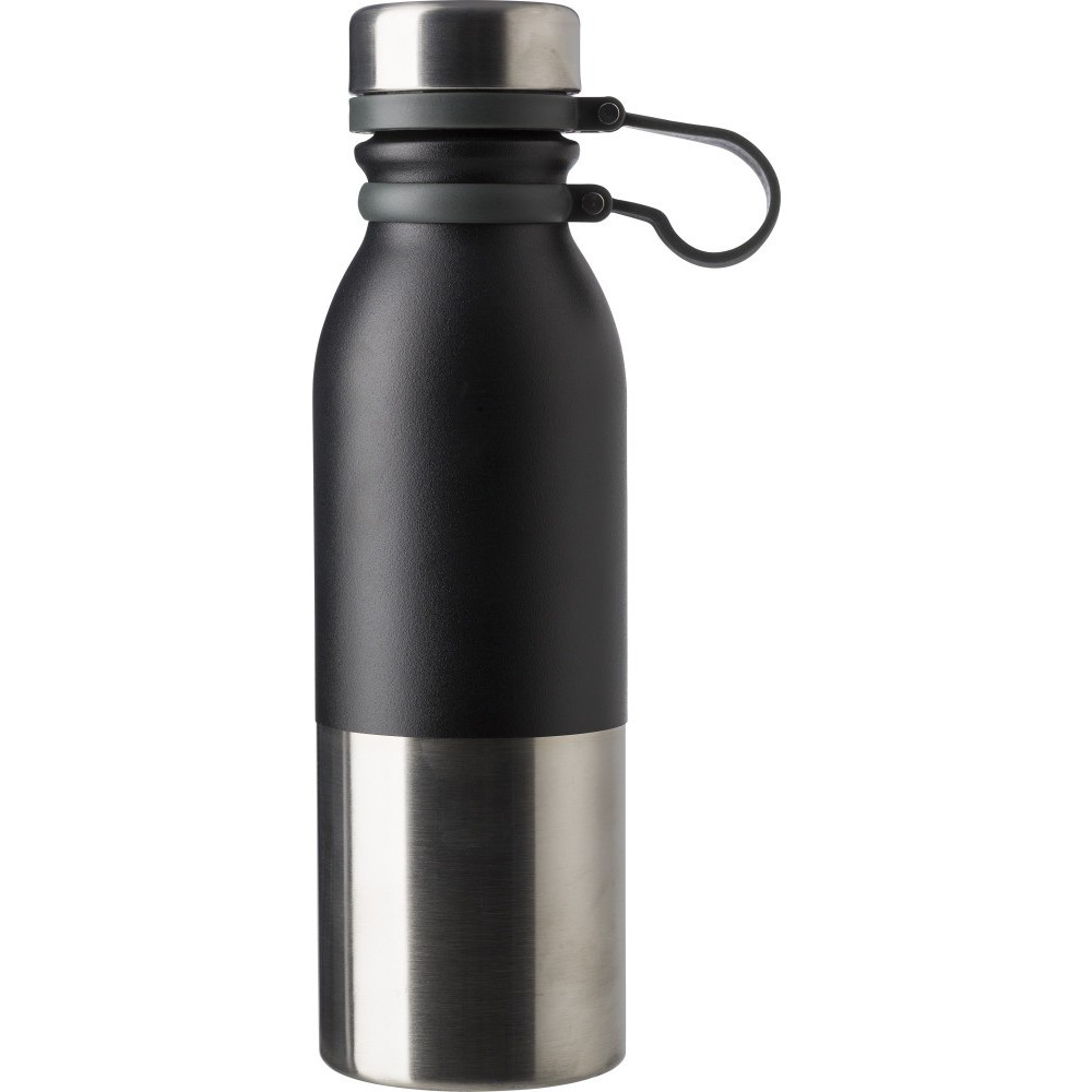 Edelstahlflasche (600 ml) Will, Schwarz