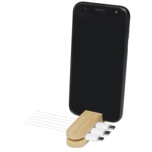 Edulis Kabelmanager aus Bambus, beige