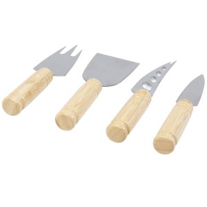 Kerf 4-teiliges Bambus Käseset, natural
