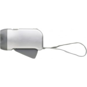 LED-Dynamotaschenlampe aus Kunststoff Tristan, Silber