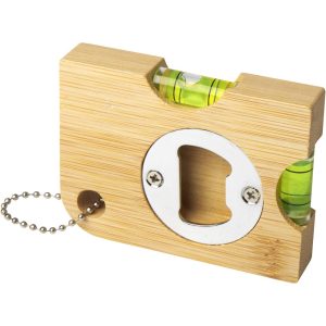 Levo Bambus Flaschenöffner mit Wasserwaage, natur