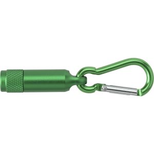 Mini-Taschenlampe aus Aluminium mit Karabiner Tracy, Grün