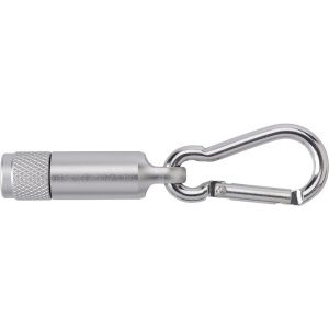 Mini-Taschenlampe aus Aluminium mit Karabiner Tracy, Silber