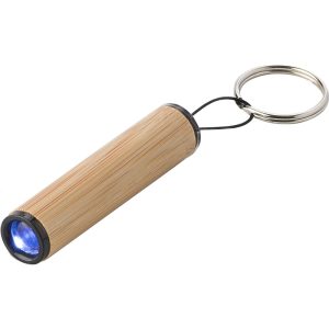 Mini-Taschenlampe aus Bambus mit Schlüsselanhänger Ilse, Braun