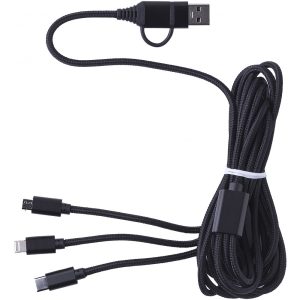 Nylon-Ladekabel Sable, Schwarz