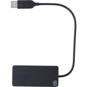 Recycelte Aluminium USB Hub Layton, Schwarz