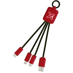 SCX.design C15 Quatro Ladekabel mit Leuchtlogo, Mid red, sch