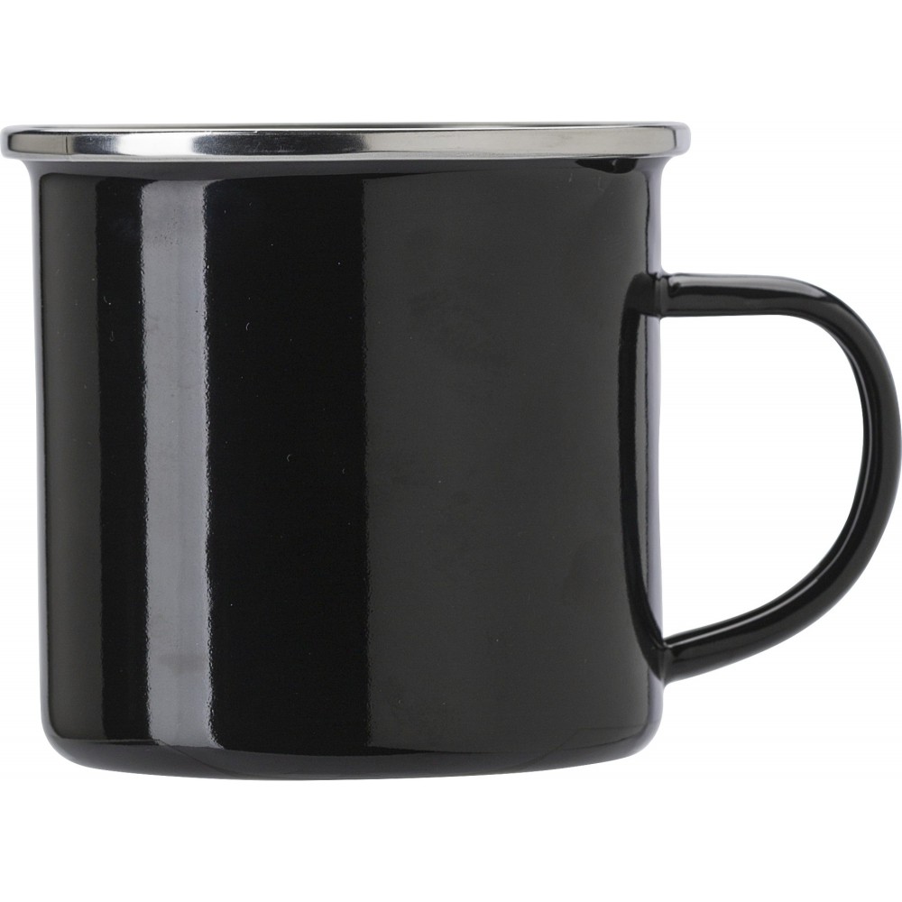 Trinkbecher aus Emaille (350ml) Jamaal, Schwarz
