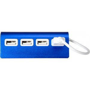 USB-Hub aus Aluminium Leo, Blau