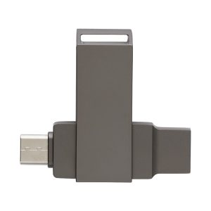 USB-Stick aus verzinkter Oberfläche Dorian, stahlgrau