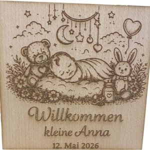 Holzplatte mit individueller Fertigung und Gravur