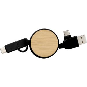 Verlängerbares ABS-Ladekabel Jared, Schwarz