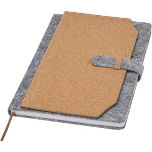 Viviana A5 Notizbuch aus recyceltem Filz und Kork, natur
