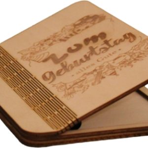 Geldumschlag aus Holz mit Lasergravur personalisiert 1.