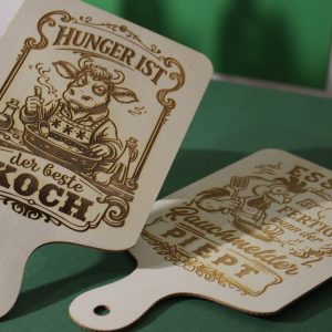 Lustige Schneidebrett "Hunger ist der beste Koch"