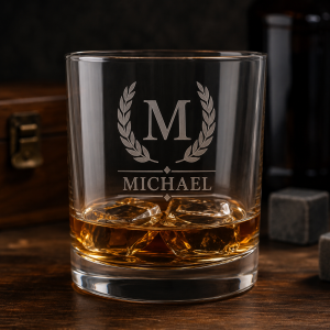Whiskyglas Grönland mit Lasergravur personalisiert
