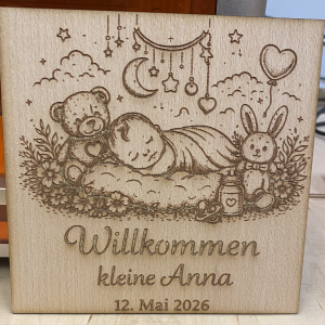 Holzplatte mit Fotogravur